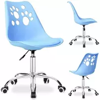 Vaikiška pasukama kėdė su ratukais, ergonominė, mėlyna, biuro, kambario, reguliuojama, mokyklinuko