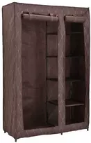 Audinio spinta tamsiai ruda, metaliniu rėmu, 110x45x175 cm, drabužių saugykla, nešiojama, sulankstoma, lengva spinta