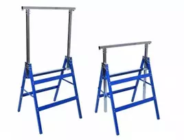 Darbastalio stovai, 130 cm, 2 vnt., reguliuojamo aukščio, sulankstomi, kojelės, laikikliai, atramos