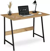 Kompiuterio stalas namams Skagen Craft, vintažinis, lofto, industrinio stiliaus, juodos ir rudos spalvos, rašomasis stalas biurui