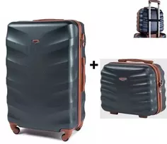 Kelioninis Nedidelis tamsiai žalias lagaminas Wings BS402S +kosmetinė