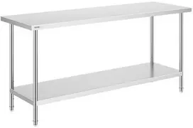 Nerūdijančio plieno darbo stalas maisto ruošimui, komercinis stalas 610x1829x864 mm, virtuvės stalas, nerūdijančio plieno maisto gamybos stalas, restorano stalas