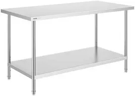 Nerūdijančio plieno darbo stalas maisto ruošimui 762x1524x864 mm, komercinis stalas, virtuvės darbastalis, maisto gamybos stalas, restorano stalas