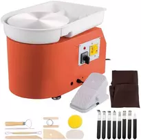 Žiedimo staklės 28 cm, 350W, reguliuojamas greitis, keramikos formavimo mašina, skulptūros įrankiai, prijuostė, nuimamas dubuo, pedalas, meno dirbiniams, namų DIY, molinėms dirbtuvėms