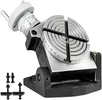 Sukamasis stalas 100 mm, horizontalus/vertikalus, 4 griovelių, frezavimui, gręžimui, tikslus, rotacinis padėties nustatymo stalas