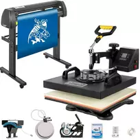 Vinilo pjaustytuvas ir termo presas 5in1, 720 mm ploteris, 38x38 cm presas, marškinėlių spausdinimui, drabužių gamybai, šilumos perdavimo įranga