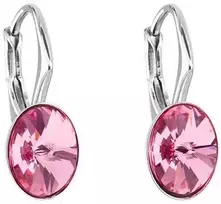 Evolution Group Rožiniai ovalūs auskarai su Swarovski kristalais 31276.3 rose