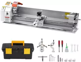 Metalinis tekinimo staklės 220x1000mm, automatinis padavimas, 1250W bešepetėlis variklis, tikslus stalinis tekinimo įrenginys, metalo apdirbimo staklės, mini tekinimo staklės