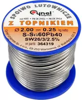 Lydmetalio viela Sn60Pb40, 2.0 mm skersmens, 250 g, elektronikai, švininė lydmetalio viela