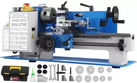 Mini metalo tekinimo staklės 300 mm, kintamo greičio metalo apdirbimo tekinimo staklės, stalinės tekinimo staklės, metalo tekinimo staklės