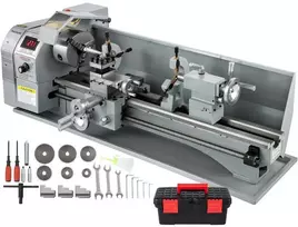 Metalinis tekinimo staklės, 1100W, 220x750mm, greičio reguliavimas, gręžimui, sriegimui, frezavimui, mini tekinimo staklės su 3-jų griebtuvu