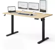 Rašomasis stalas SENSE7 NOJO LIGHT, šviesiai rudos ir juodos spalvos, 140×70 cm