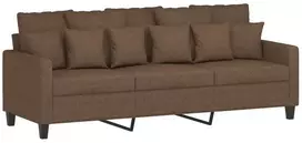 Sofa Sofos komplektas su pagalvėmis, 3 dalių, rudas, audinys