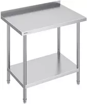 Nerūdijančio plieno darbo stalas virtuvei 610x914x914 mm, komercinis maisto ruošimo stalas, reguliuojamo aukščio, nerūdijančio plieno stalviršis, virtuvės įranga