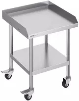 Nerūdijančio plieno darbo stalas 610x610 mm su ratukais, komercinis maisto ruošimo stalas, metalinis restorano stalas, virtuvės stalas, gamybos stalas