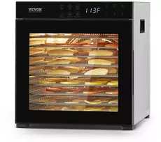 Maisto džiovintuvas, 10 padėklų, nerūdijantis plienas, 1000 W galia, mėsos ir vaisių džiovinimo aparatas