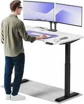 Elektrinis reguliuojamo aukščio stalas Desktronic HomeOne Juodas/Baltas, 140x70cm, Dvigubas motoras, USB ir USB-C įkrovimo lizdai