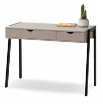 Elegantiškas rašomasis stalas su stalčiais 100 cm smėlio spalvos ir juodos spalvos LUND