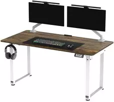 ULTRADESK UPLIFT Biurko 160x75 cm, 72-118 cm, balta ir-ruda