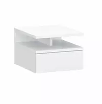 Target Home Baltas prie sienos tvirtinamas naktinis staliukas su stalčiumi 32x35x23 cm