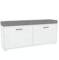 Target Home Batų spintelė, 2 durelės, balta, su pilka pagalvėle