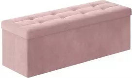 Leobert Pufas su daiktadėže, sulankstomas, pastelinis rožinis, 110 x 38 x 38 cm