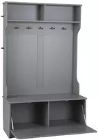 Promotions Prieškambario baldai su paltų kabykla ir daiktadėže suoliukas, 100x40x160 cm, pilka