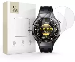 „Tech-Protect Glass Fit+“ 2 grūdinto stiklo pakuotė, skirta „Huawei Watch GT 6 Pro 46mm“ – skaidri.