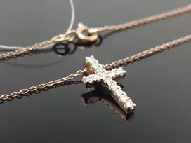 Best Diamonds Auksinė grandinėlė su Kryželiu ir briliantais
