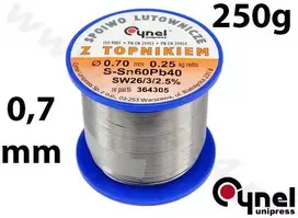 Toya Sa Poland Lydmetalio viela Ø 0,70mm. 250g su fliusu (76807)