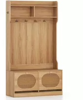 Promotions Prieškambario baldų komplektas, 101.6x40.6x180.3 cm, Juoda ir Natūrali