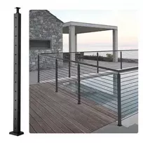 Vevor Laiptų turėklų kampinis stulpas 107x2.5x5 cm juodas