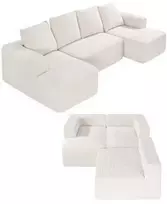Sofa Vevor Minkštas U formos modulinis kampas su šezlongu