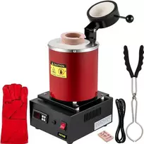 Elektrinė aukso lydymo krosnis, 1350W, 1150°C, su tiglio rinkiniu auksui, sidabrui, variui, aliuminiui, profesionali metalo lydymo krosnis