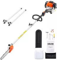 Benzininis genėjimo pjūklas, 33CC 2 taktų belaidis benzininis genėjimo pjūklas, 20.3cm pjovimo juosta, išplečiamas medžių genėtuvas, galingas grandininis pjūklas medžių genėjimui