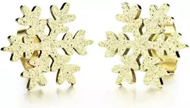 Troli Blizgantys auksu padengti auskarai „Snowflake KE-013“