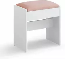 Songmics Tualetinio staliuko taburetė, 45x28.6x49.5 cm, balta, rožinė