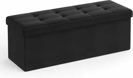 Songmics Laikymo suoliukas, 110x38x38 cm, juodas