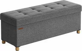 Songmics Laikymo suoliukas, 110x38x40 cm, pilkas