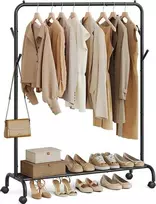 Songmics Drabužių kabykla, 103.5x39x155 cm, juoda