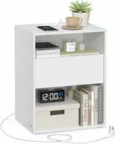 Songmics Naktinis staliukas, 45x35x58,3 cm, balta