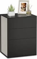 Songmics Naktinis staliukas, 45x35x58.7 cm, juoda ir smėlio spalvos