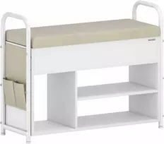 Songmics Batų suoliukas, 80.6x30x62.5 cm, balta