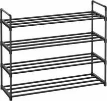 Songmics Batų lentyna, metalas, 92x30x74 cm, juoda