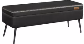Songmics Laikymo suoliukas-pufas, 120x40x45 cm, juodas