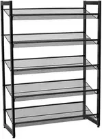 Songmics Batų lentyna, 74x30.5x103.8 cm, juoda