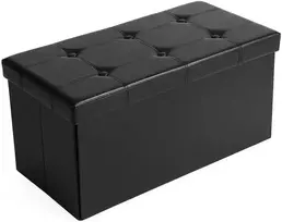 Songmics Laikymo pufas, 76x38x38 cm, juodas
