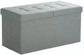 Songmics Sandėliavimo suoliukas, 76x38x38 cm, pilka