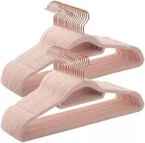 Songmics Drabužių pakabos, veliūras, 42,7x22x0,6 cm, rožinė