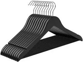 Songmics Drabužių pakabos, 44.5x1.2x23.5 cm, juodos, medinės